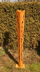 Garten Fackel Rostfackel 125 cm mit Bodenplatte  -