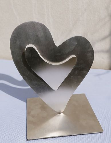 Herzen Edelstahl Skulptur Herz